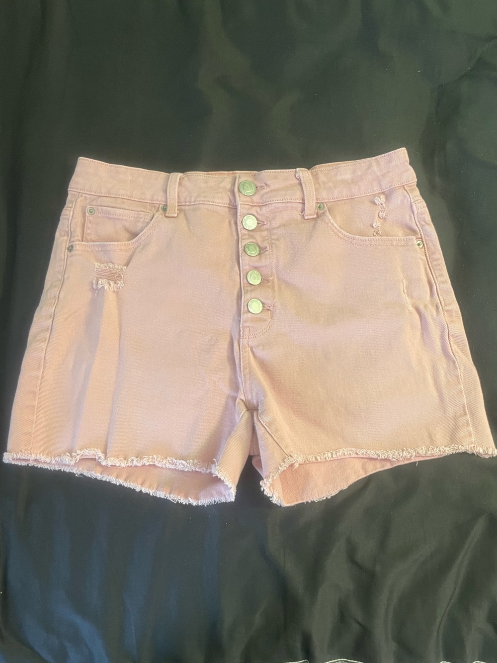 Distressed High Rise Dusty Pink Shorts Size 12